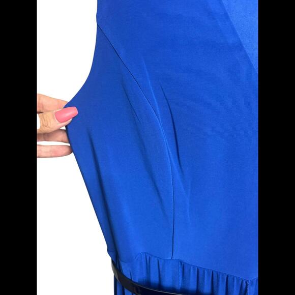 Tommy Hilfiger Women's Belted Pleated Midi Dress Blue Size 6 - Picture 4 of 6